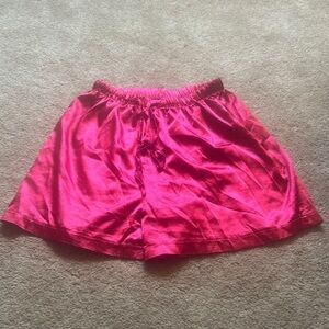 Women's Pink Satin Shorts